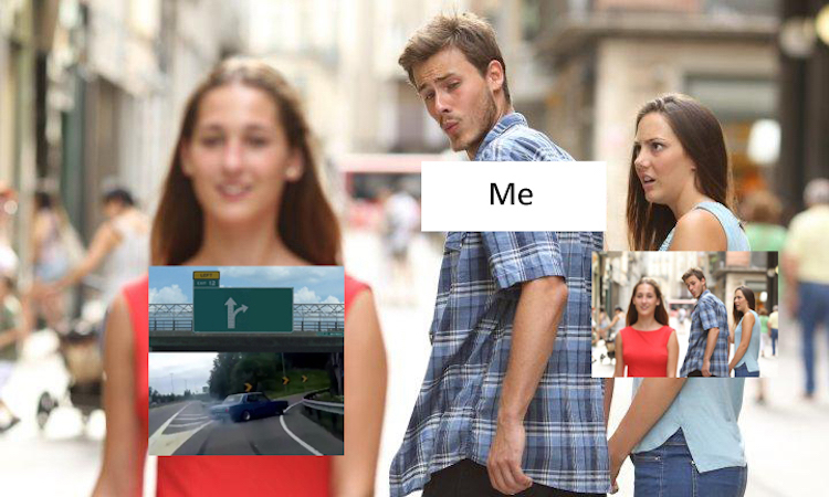 meme vs meme, distracted boyfriend, left exit 12 off ramp