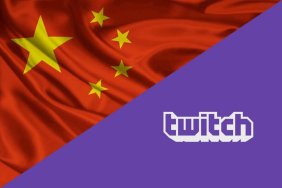 Twitch logo and Chinese flag.