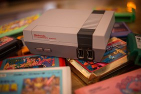 Nintendo NES with retro game cartridges