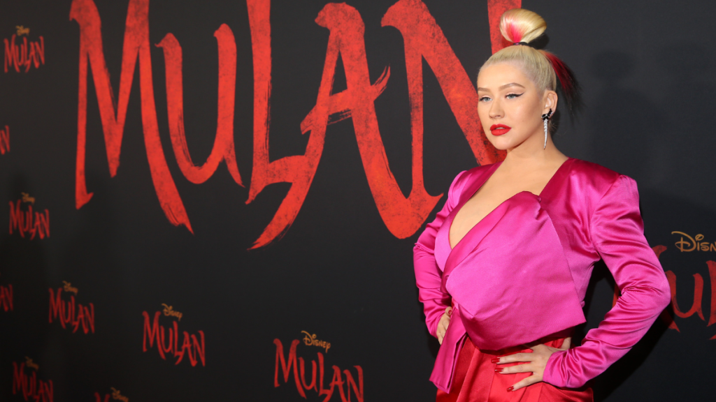 Christina Aguilera attends the World Premiere of Disney's 'MULAN' at the Dolby Theatre on March 09, 2020 in Hollywood, California.