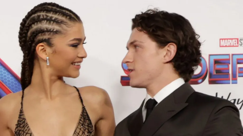 Zendaya and Tom Holland attend the World Premiere of Columbia Pictures SPIDER-MAN: NO WAY HOME at the Regency Village and Bruin Theaters.