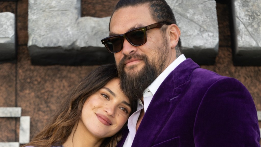 Jason Momoa & Adria Arjona Pose Together at Minecraft Movie Premiere