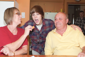 Justin Bieber with his grandfather Bruce Dale