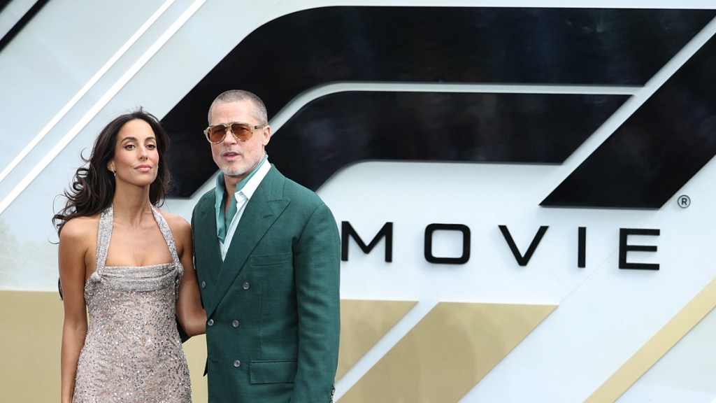 Brad Pitt & Ines De Ramon Pose at London F1 Premiere Following Awkward PDA Moment in NYC