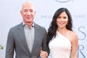 Lauren Sanchez and Jeff Bezos attend the 2025 Breakthrough Prize Ceremony at Barker Hangar on April 05, 2025 in Santa Monica, California.