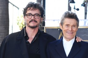 pedro pascal touching wife willem dafoe