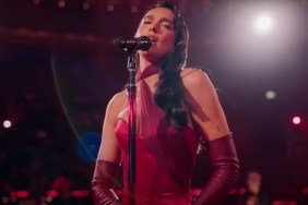 Dua Lipa Goes Braless in a Risqué Silver Side-Slit Dress