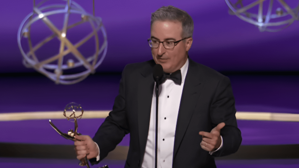 John Oliver Says ‘F*** You Nate Bargatze’ During Emmy Winning Speech
