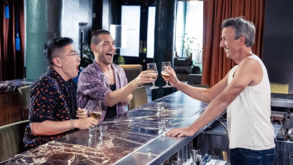 Seth Meyers Takes Off His Shirt for Bowen Yang & Matt Rogers