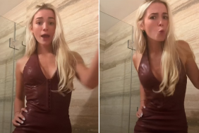 Livvy Dunne Tries 'Not to Sweat It' in Slinky Leather Dress After Viral Game Day Video