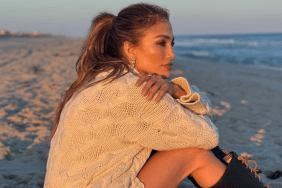 Jennifer Lopez Turns Heads in Knit Sweater & Mini-Skirt As Beachwear