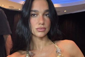 Fans React to Dua Lipa Wearing Shiny Gold Corset With Fishnet