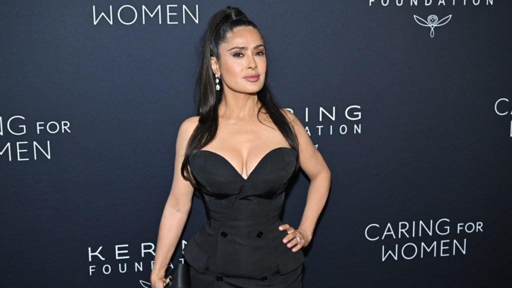 Salma Hayek's Daring Neckline Black Dress Deserves a Double Take