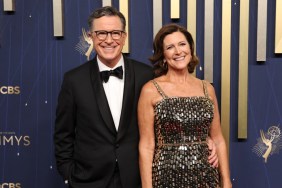 Stephen Colbert & Wife Evelyn Share a Sweet Glambot Kiss at the Emmys