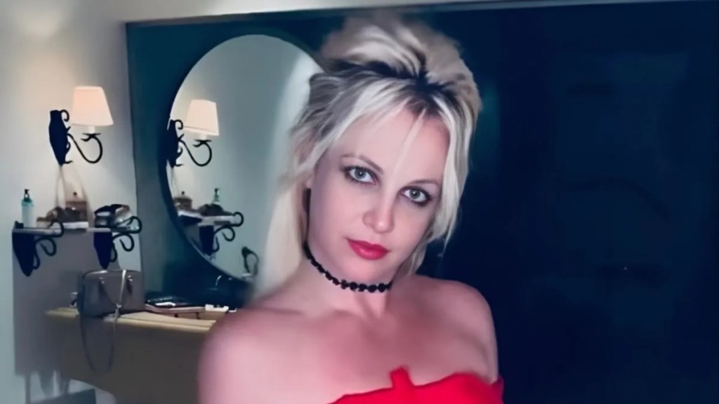 Britney Spears Shows Her Dance Moves in Off-Shoulder Red Mini Dress