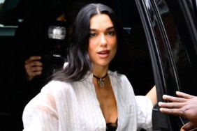 Dua Lipa in Unbuttoned Shirt With Lace Bra Is a Certified Head-Turner