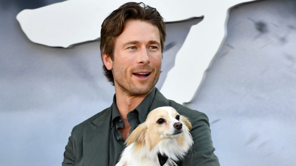 Glen Powell's Dog Steals the Spotlight As They Arrived For Jimmy Kimmel
