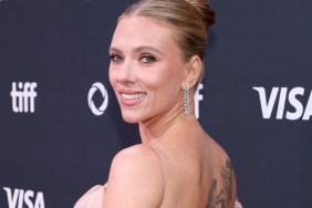 Scarlett Johansson Puts Her Back Tattoos on Display in Pink Gown