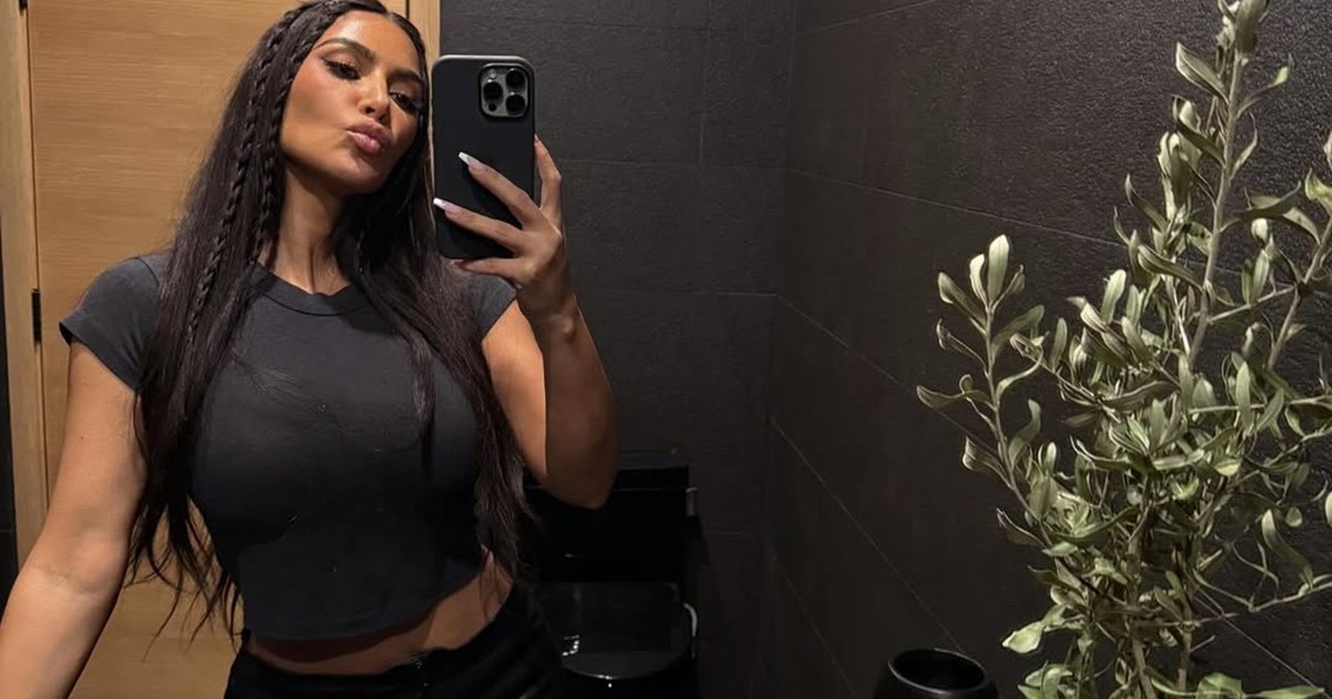 Kim Kardashian Goes Sleek In Completely Sheer Bodysuit in SKIMS Photos