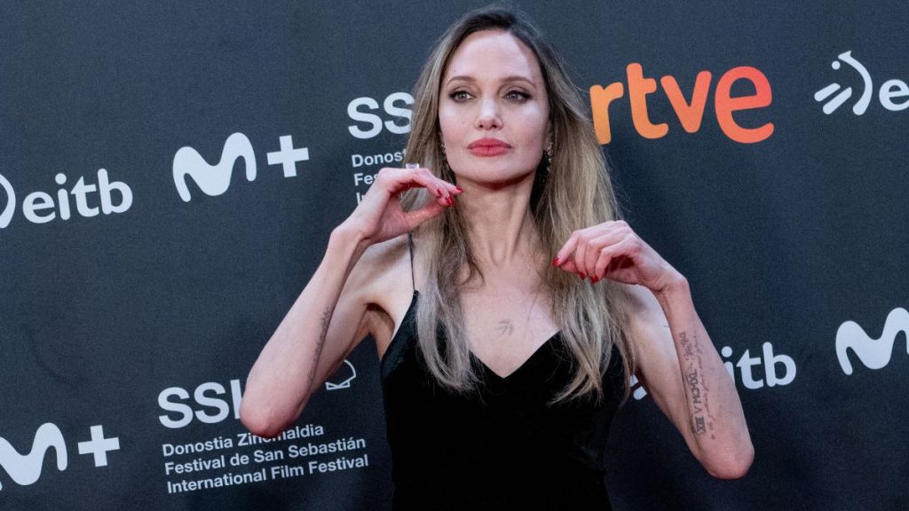 Angelina Jolie Causes a Crowd in Spain in Gorgeous Black Dress Amid Europe Relocation Rumors