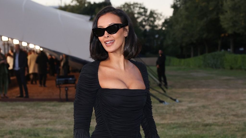 Maya Jama Brings the Drama in Bold Fringed Gown Look at Burberry Show