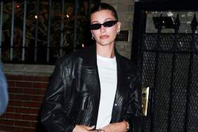 Hailey Bieber Flaunts Her Toned Legs in Tiny Mesh Shorts