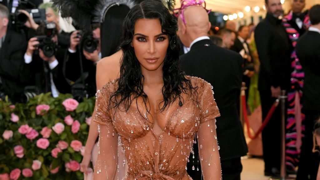 Kim Kardashian's Fully Sheer Dress in Venice Is a Complete Crowd-Puller