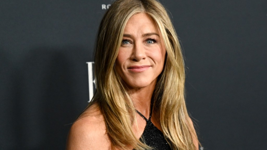 Jennifer Aniston Channels Rachel Green in Black Gown