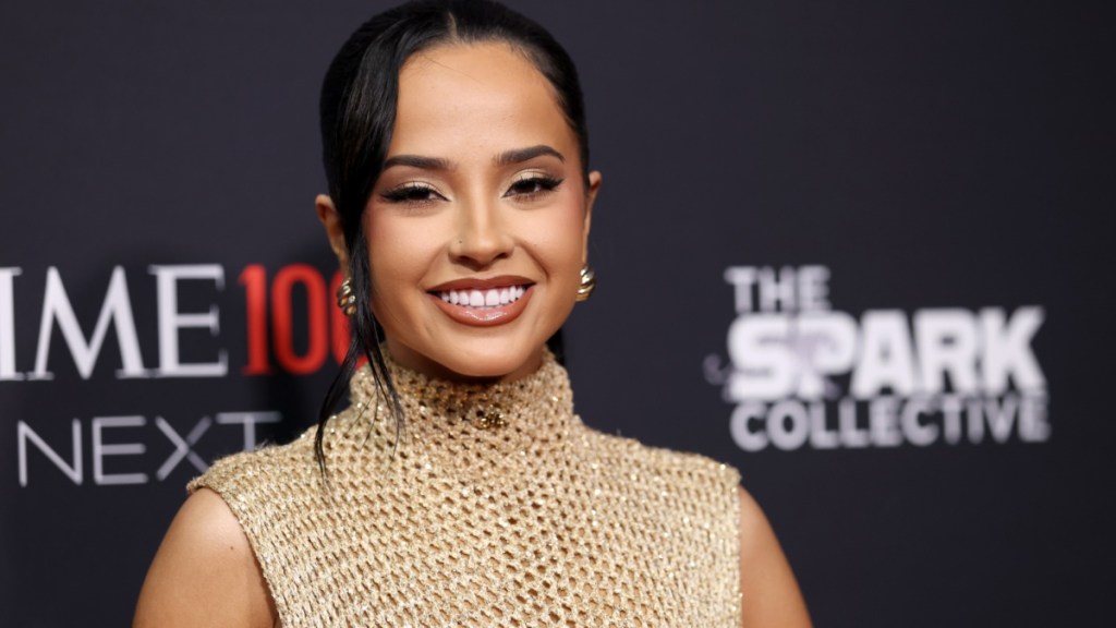 Becky G Shows Off Her Abs in Sheer Bra 