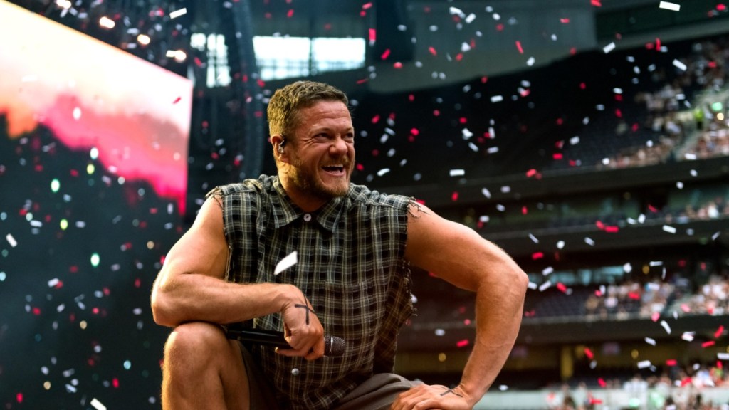 Dan Reynolds Showcases Muscles in Shirtless Look
