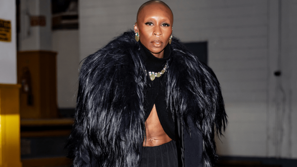 Cynthia Erivo Turns Heads in Luxe Black Fur Coat