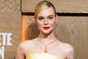 Elle Fanning in Givenchy Dress With Bold Neckline Is a Major Serve