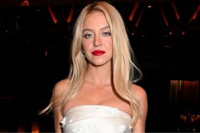 Sydney Sweeney’s Tiny Strapless Minidress Stops High on Her Thighs