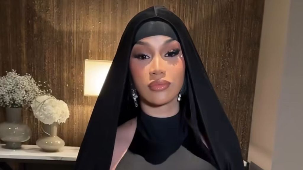 Cardi B Turns into 'Halal B' in Black Dress