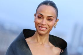 Zoe Saldana Poses in Strapless Lace Dress in New Instagram Video