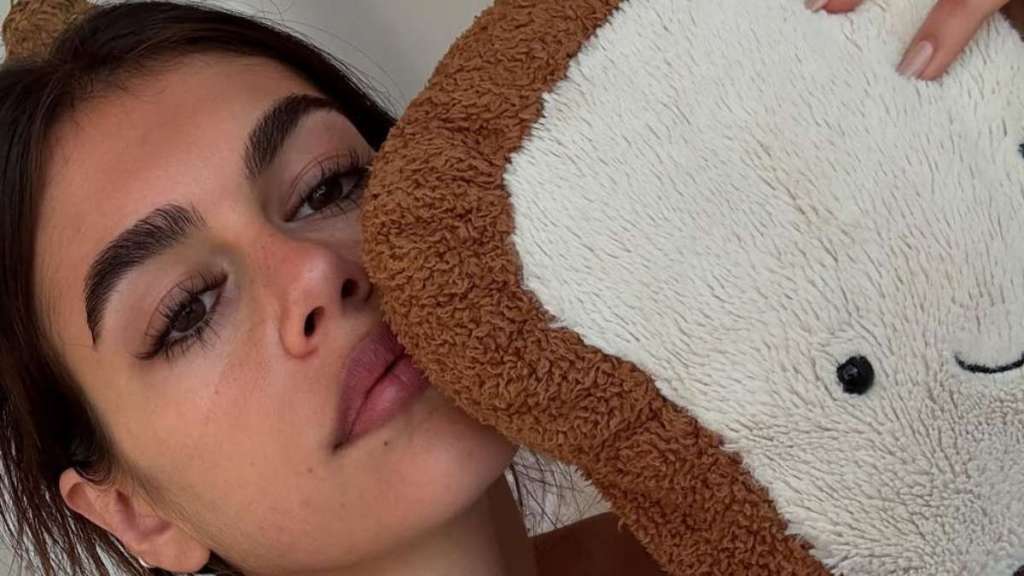 Kaia Gerber Poses in Underwear & Cami Top Amid Paris Fashion Week