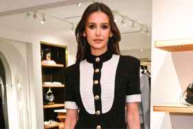 Nina Dobrev Rocks Minidress With Sheer Tights & Knee-High Boots