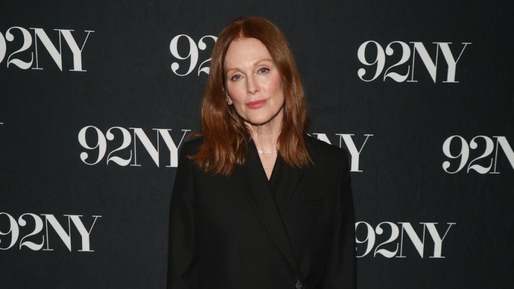 Julianne Moore’s Pool Photo Shows Her in a Bikini Floating in the Water
