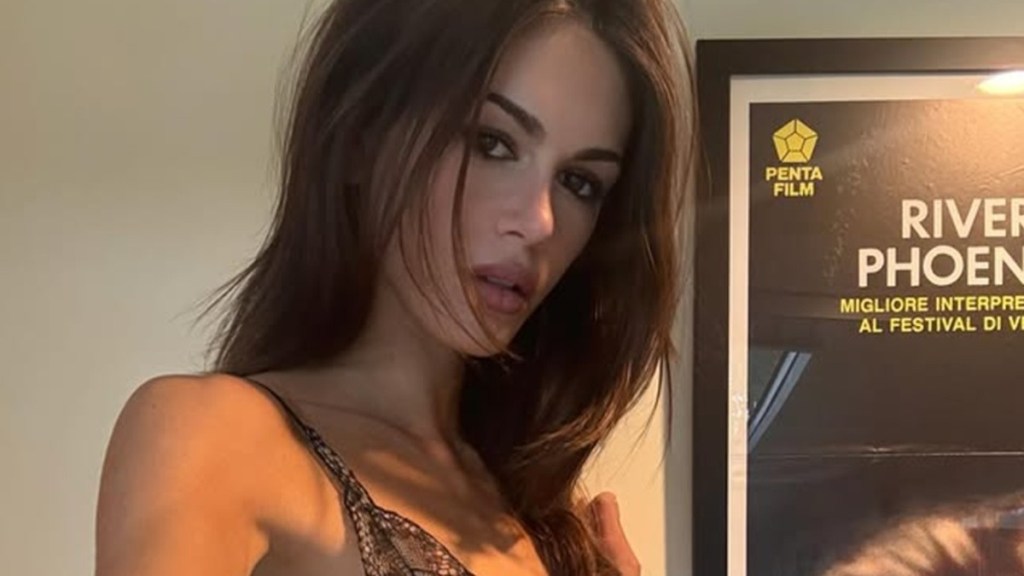 Kaia Gerber's Sleek Lace Top Is Just Held Up By a Thread