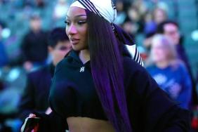 Megan Thee Stallion Poses in Tiny Crop Top for Boyfriend’s Game