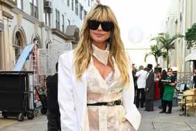 Heidi Klum’s Fully Sheer Dress Video Shows Cheeky String Bikini Under