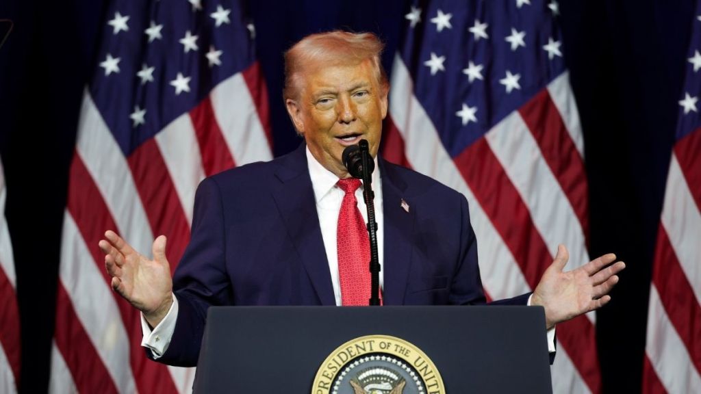 Donald Trump Apparently Enters Pink Hair Era at Recent Address