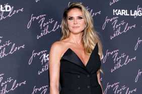 Heidi Klum Styles Stringy Bikini Loosely-Held Skirt