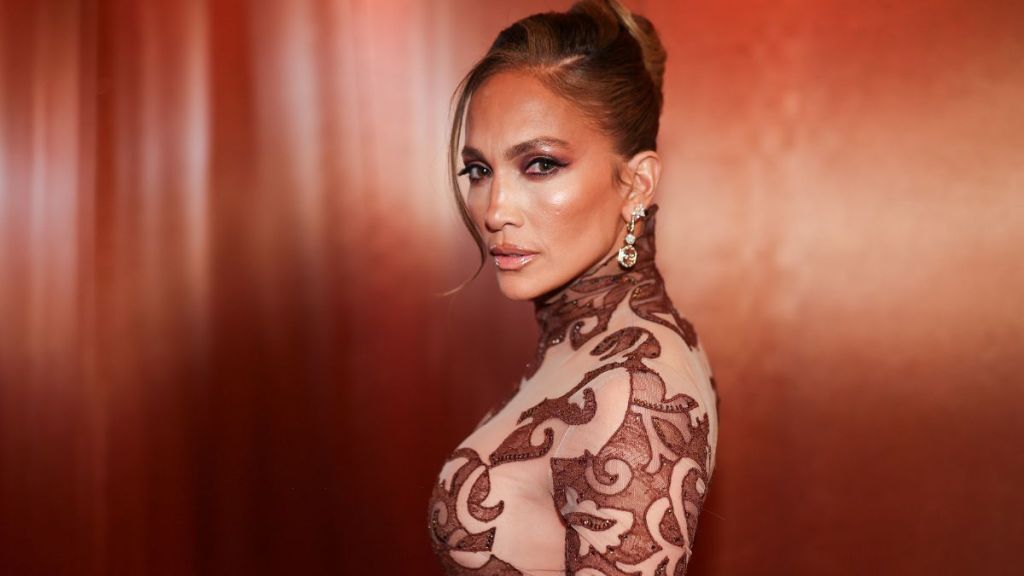Jennifer Lopez’s Sheer Lacy Dress Is Unmissable as She Skips Grammys