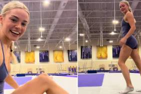Livvy Dunne’s Gymnastics Video Sees Sweet Valentine’s Cameo & an Oops Moment
