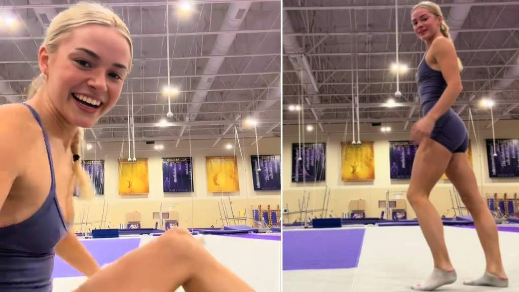 Livvy Dunne’s Gymnastics Video Sees Sweet Valentine’s Cameo & an Oops Moment