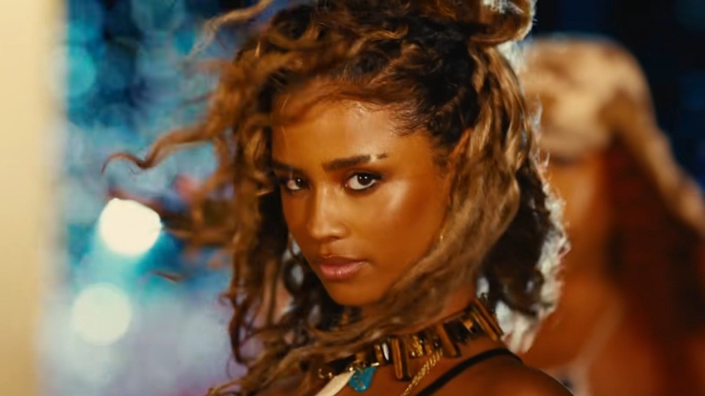 Tyla Turns Heads in Sheer Lacy Top During NBA Night Out