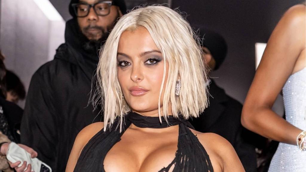 Bebe Rexha Makes a Striking Appearance in Bold, Torn-Feature Dress