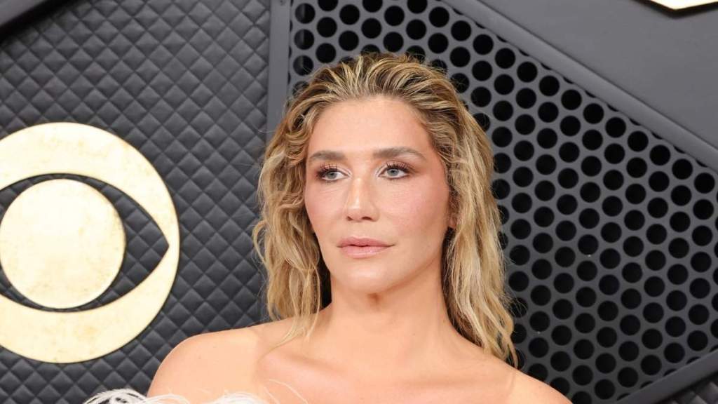 Kesha Debuts All-White Sheer Look at Grammys After-Party