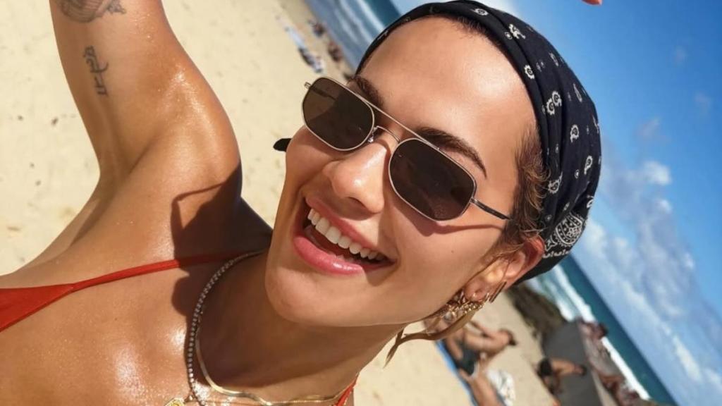 Rita Ora Poses in Red Bikini in Australia Vacation Photos